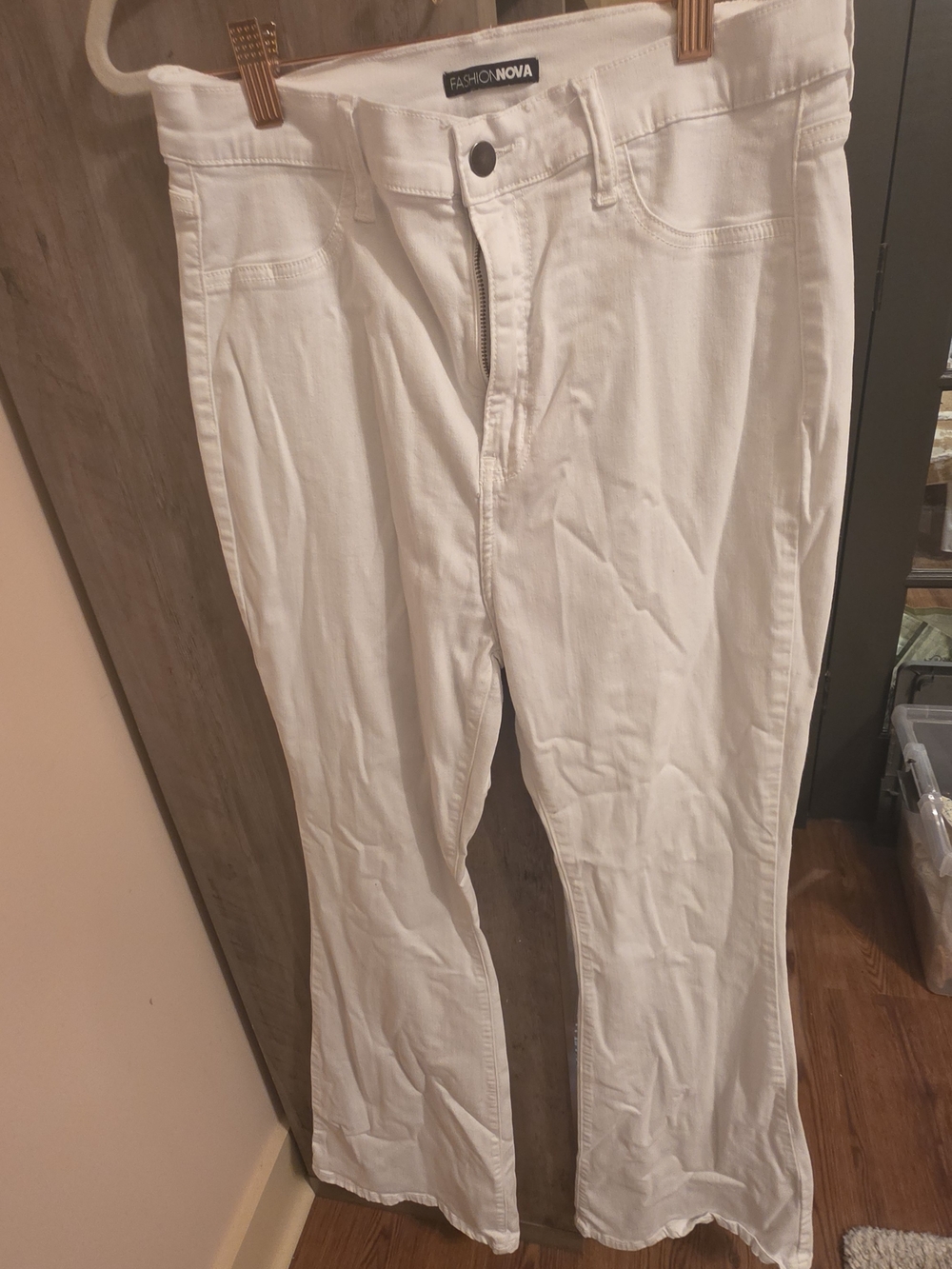 Fashion Nova White High-Rise Flare Jeans - Clean Cotton Look